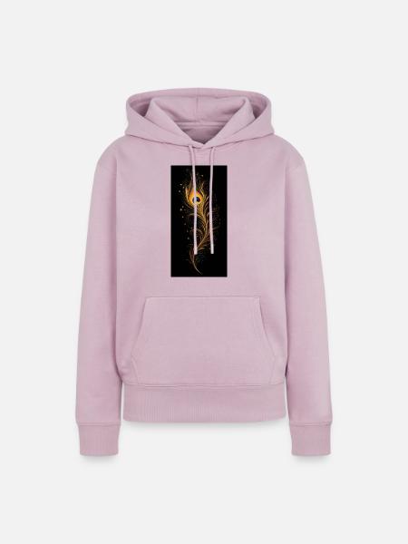 Pfauenfeder - Frauen Premium Bio Hoodie - Altrosa