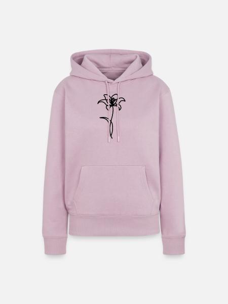 Minimalistische Lilie - Frauen Premium Bio Hoodie - Altrosa