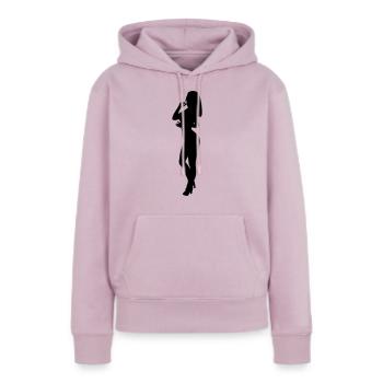 Silhouette silhouette silhouette - Sweat à capuche Premium bio Femme - rose poudré - Devant - Julia (174cm)