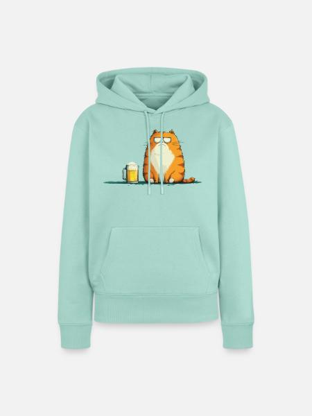 Kater mit Sonnenbrillen und Bier - Frauen Premium Bio Hoodie - Mint