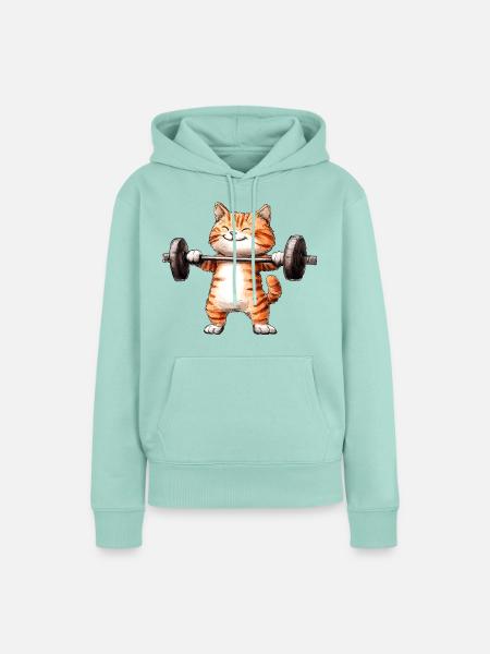 Katze Fitness - Frauen Premium Bio Hoodie - Mint 
