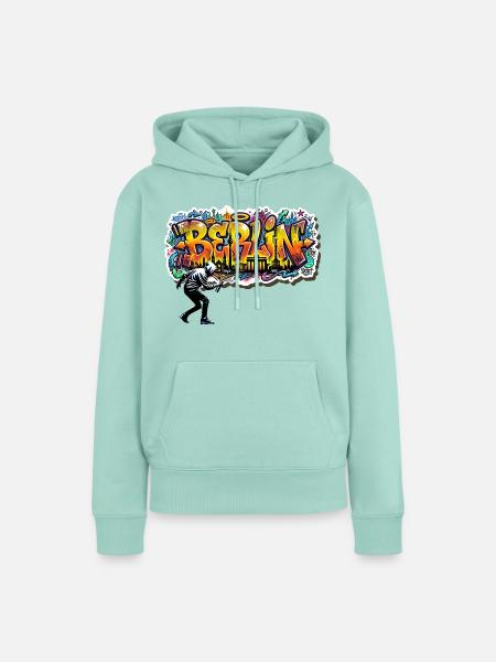Berlin Graffiti Skyline Urban Streetwear Style - Frauen Premium Bio Hoodie - Mint