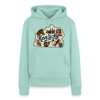 Vintage-Kentucky Bluegrass-Bourbon-Aufkleber - Frauen Premium Bio Hoodie - Mint  - Vorne - Julia (174cm)
