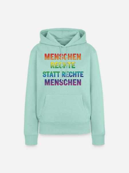 Menschenrechte Statement Regenbogen Demokratie - Frauen Premium Bio Hoodie - Mint