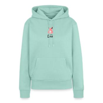 Pas de drame Lama - Sweat à capuche Premium bio Femme - menthe  - Devant - Julia (174cm)