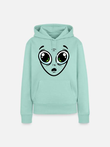 Großäugiger Außerirdischer - Frauen Premium Bio Hoodie - Mint