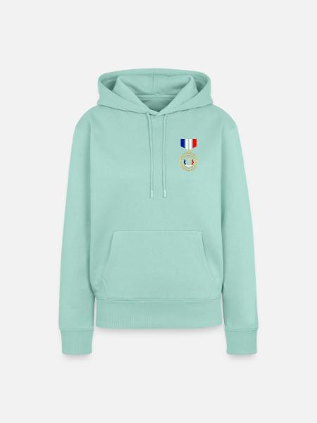 Rote weiße blaue Medaille - Frauen Premium Bio Hoodie - Mint