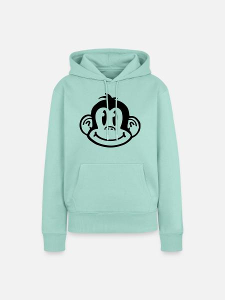 affe_comic_smiley_aq1 - Frauen Premium Bio Hoodie - Mint