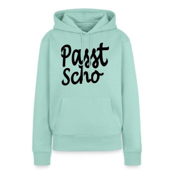 passt scho - Frauen Premium Bio Hoodie - Mint  - Vorne - Julia (174cm)