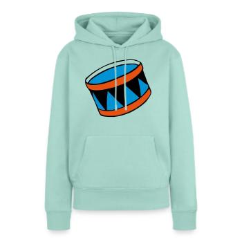 drums - Trommel - Frauen Premium Bio Hoodie - Mint  - Vorne - Julia (174cm)