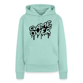 Game Over - Sweat à capuche Premium bio Femme - menthe  - Devant - Julia (174cm)
