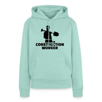 Construction worker - Sweat à capuche Premium bio Femme - menthe  - Devant - Julia (174cm)