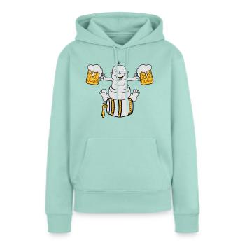 ivre, octoberfest, boire, alcool, verre, cruche, s - Sweat à capuche Premium bio Femme - menthe  - Devant - Julia (174cm)