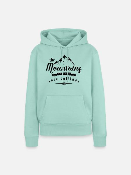 mountains are calling design - Frauen Premium Bio Hoodie - Mint 