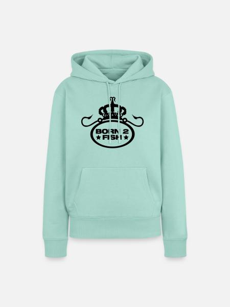 born_to_fish_design_f1 - Frauen Premium Bio Hoodie - Mint 