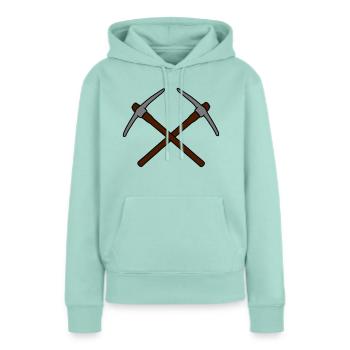 2 croix logo pioche piocher exploitation minière m - Sweat à capuche Premium bio Femme - menthe  - Devant - Julia (174cm)