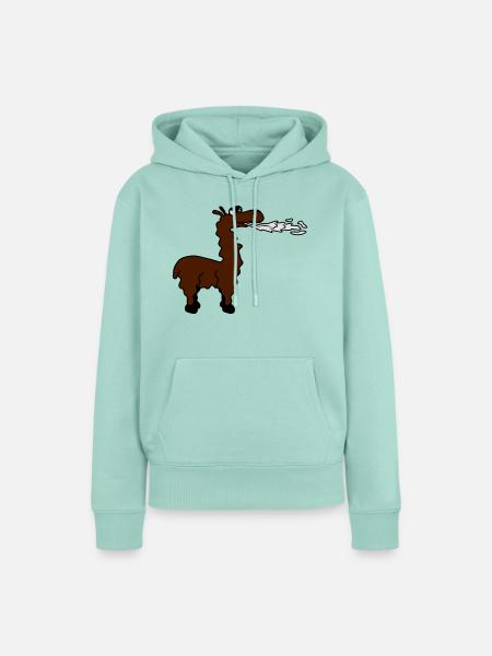 Spitting Llama - Frauen Premium Bio Hoodie - Mint 