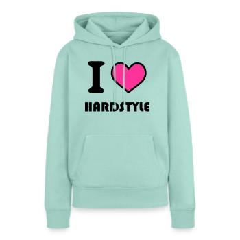 hardstyle - Sweat à capuche Premium bio Femme - menthe  - Devant - Julia (174cm)
