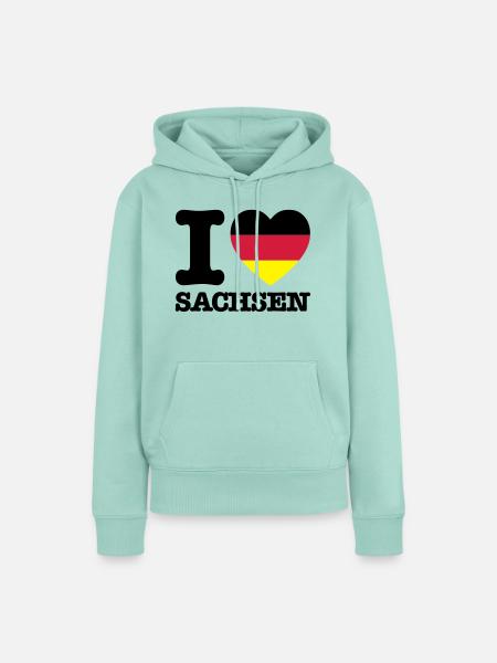 I Love Sachsen Deutschland - Frauen Premium Bio Hoodie - Mint