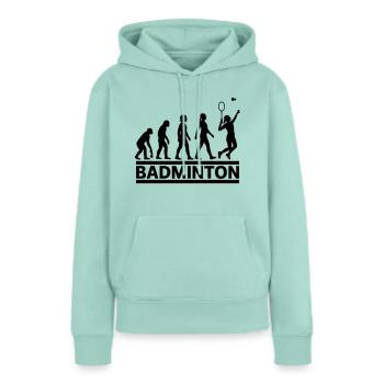 Evolution Badminton Damen Smash Cool - Frauen Premium Bio Hoodie - Mint  - Vorne - Julia (174cm)