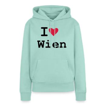 Wien - Frauen Premium Bio Hoodie - Mint  - Vorne - Julia (174cm)