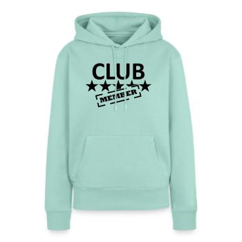 club - Sweat à capuche Premium bio Femme - menthe  - Devant - Julia (174cm)