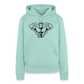 bodybuilder - Frauen Premium Bio Hoodie - Mint  - Vorne - Julia (174cm)