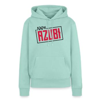 azubi 100 prozent - Frauen Premium Bio Hoodie - Mint  - Vorne - Julia (174cm)