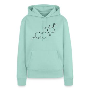 Trenbolone - Sweat à capuche Premium bio Femme - menthe  - Devant - Julia (174cm)