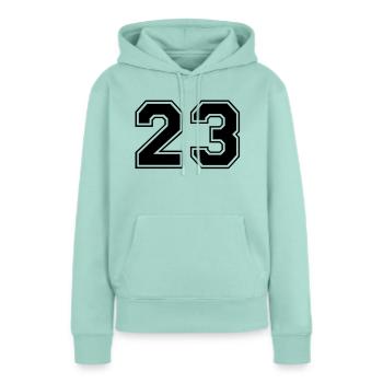 23 - Frauen Premium Bio Hoodie - Mint  - Vorne - Julia (174cm)