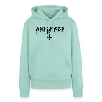 Antichrist - Lucifer - Sweat à capuche Premium bio Femme - menthe  - Devant - Julia (174cm)