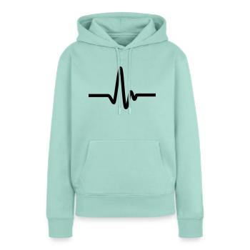 pulse - Frauen Premium Bio Hoodie - Mint  - Vorne - Julia (174cm)