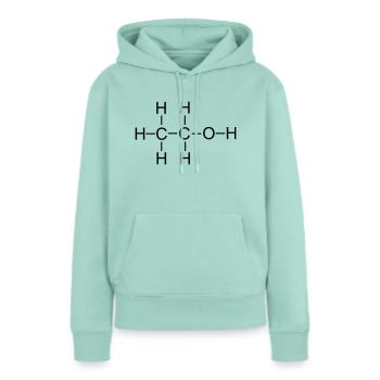 Alcool - Sweat à capuche Premium bio Femme - menthe  - Devant - Julia (174cm)