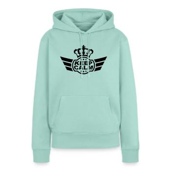 Keep Calm - Sweat à capuche Premium bio Femme - menthe  - Devant - Julia (174cm)