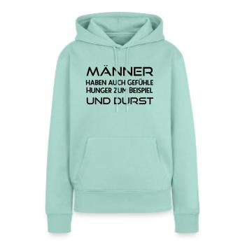 Durstige Männer - Frauen Premium Bio Hoodie - Mint  - Vorne - Julia (174cm)