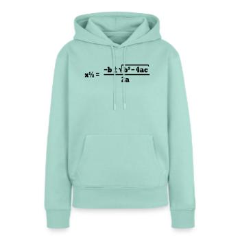 formule quadratique - Sweat à capuche Premium bio Femme - menthe  - Devant - Julia (174cm)