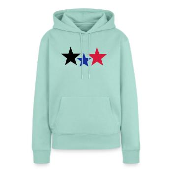 Stars - Frauen Premium Bio Hoodie - Mint  - Vorne - Julia (174cm)