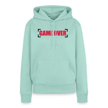 Game Over - Sweat à capuche Premium bio Femme - menthe  - Devant - Julia (174cm)