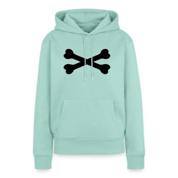 os - Sweat à capuche Premium bio Femme - menthe  - Devant - Julia (174cm)