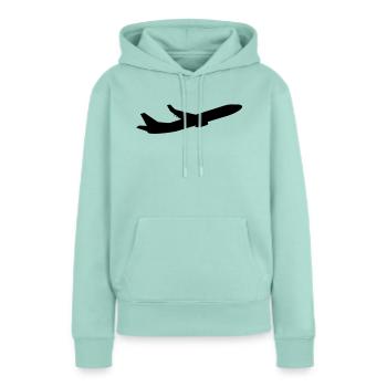 flugzeug_1__f1 - Frauen Premium Bio Hoodie - Mint  - Vorne - Julia (174cm)