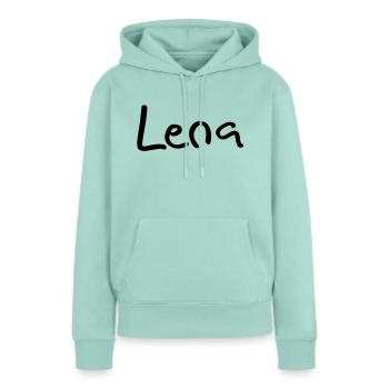 lena - Sweat à capuche Premium bio Femme - menthe  - Devant - Julia (174cm)