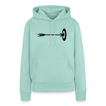 zielscheibe bogenschuetze mitte getroffen pfeil bo - Frauen Premium Bio Hoodie - Mint  - Vorne - Julia (174cm)