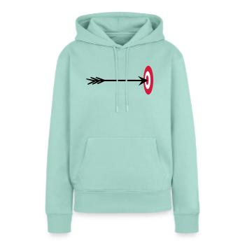 bogenschuetze zielscheibe mitte getroffen pfeil bo - Frauen Premium Bio Hoodie - Mint  - Vorne - Julia (174cm)