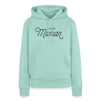 Future Maman - Sweat à capuche Premium bio Femme - menthe  - Devant - Julia (174cm)