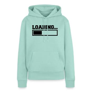 Loading - Sweat à capuche Premium bio Femme - menthe  - Devant - Julia (174cm)