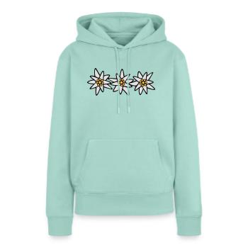 Edelweiss Trio - Sweat à capuche Premium bio Femme - menthe  - Devant - Julia (174cm)