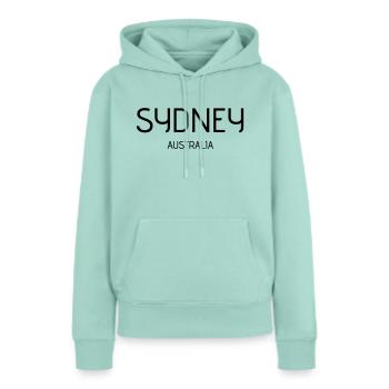 sydney - Sweat à capuche Premium bio Femme - menthe  - Devant - Julia (174cm)