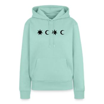 elemente - Frauen Premium Bio Hoodie - Mint  - Vorne - Julia (174cm)