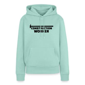 Construction worker - Sweat à capuche Premium bio Femme - menthe  - Devant - Julia (174cm)