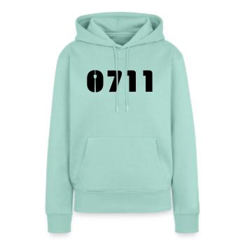Baby-Mütze Stuttgart-0711 - Frauen Premium Bio Hoodie - Mint  - Vorne - Julia (174cm)